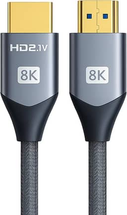 Cabo HDMI 2.1 8K 2m Ultra Rápido 48Gbps | HDR10 eARC VRR | Compatível com TV 4K, PS5, Xbox, Monitor Gamer, Projetor, PC | Conector Banhado a Ouro e Cabo Reforçado