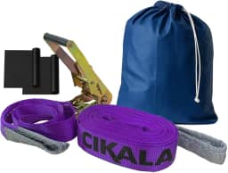 Slackline Roxo 15 M Catraca + Alças + Protetores + Bolsa