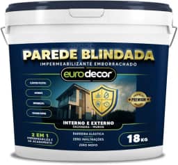 Parede Blindada Euro Decor Tinta Emborrachada 18KG Fácil Aplicação Proteção Contra Infiltrações (Branco)