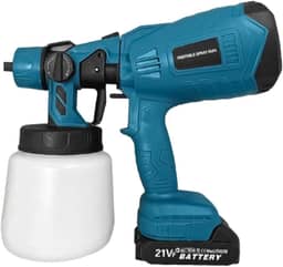 Pistola Portatil de Pulverização e Pintura, Duas Baterias Recarregável 21V, 1 Carregador 100-240VAC 3 Bicos Jatos Horizontal e Vertical Ajustável Capacidade 1000ml