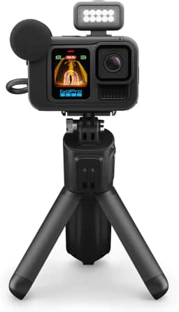 GoPro HERO13 Black Creator Edition – Inclui HERO13 Black, Volta (cabo de bateria, tripé, controle remoto), Media Mod, Light Mod, bateria Enduro, suporte de trava magnética e estojo de transporte