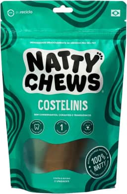 Mordedor Costela Bovina Natural Para Cães Costelinis Natty Chews - 2 Unidades