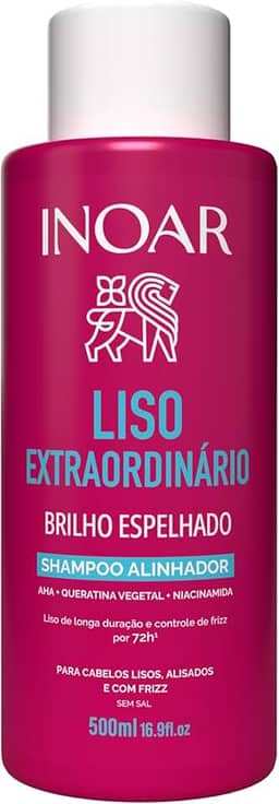 Inoar, Liso Extraordinário Shampoo Antifrizz com Brilho Espelhado 500ml