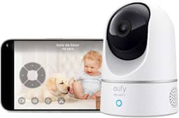 eufy Câmera E220 por anker, Câmera de Segurança Wi-Fi 360º, 2K, Babá Eletrônica, Visão Noturna, Audio de duas vias, Detecção de Movimentos, Trabalha com Alexa, Compatível HomeBase 3