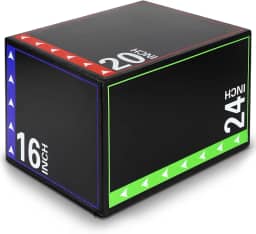 FAHKNS Caixa Plyo 3 em 1 Fitness, Caixa Plyométrica de Espuma com Espuma EPE de Alta Densidade, Capa de Couro de PVC para Treinamento Fitness - Passos, Agachamentos Divididos, Mergulhos, Box Jump