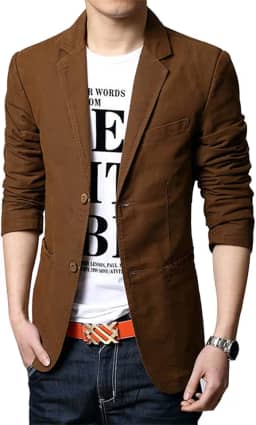 Blazer masculino slim de 2 botões simples de algodão leve casaco esportivo