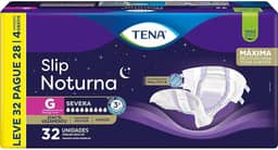 Tena Slip Noturna, Fralda Geriátrica para Incontinência Urinária, G - Leve 32 Pague 28 unidades