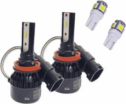Kit Lâmpada Super Led H8 H9 H11 H16 + T10 Led 8000K - Farol Alto Baixo Auxiliares