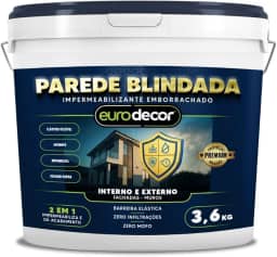 Parede Blindada Euro Decor Tinta Emborrachada 3,6KG Fácil Aplicação Proteção Contra Infiltrações (Areia)