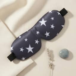 Máscara de Dormir 3D Premium, Poliéster Leve, Design Anatômico, Bloqueio Total de Luz, para Viagem e Uso Diário, 15g, Preta e Rosa (Estrela)