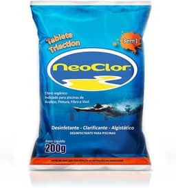 Cloro Em Patilha 3 Em 1 200g Para Limpeza E Tratamento De Piscina Azulejo Fibra Vinil Neoclor