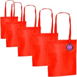 Kit 5x Sacola Ecobag em TNT Premium Termo Selado 27x35cm Bear TopGet (Vermelho)