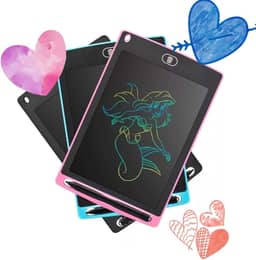 Lousa Mágica Infantil Educativa Com Caneta Para Estudar, Escrever E Desenhar Tablet Infantil LCD 8,5 Polegadas (Rosa)
