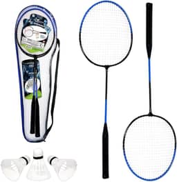 Kit Jogo Badminton 2 Raquetes e 3 Petecas com Bag