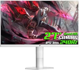 Monitor Gamer SuperFrame Orbit Plus, 27 Pol, Quad HD, 240Hz, IPS, 1ms, 115% sRGB, FreeSync/G-Sync, Suporte Articulado, HDMI/DP, Branco, SFOFW-27240-QHD-PRO