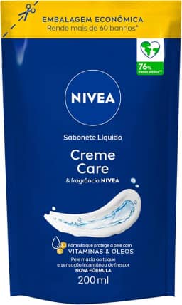 NIVEA Sabonete Líquido Refil Creme Care 200ml - Sensação de pele intensamente hidratada com o melhor do NIVEA Creme