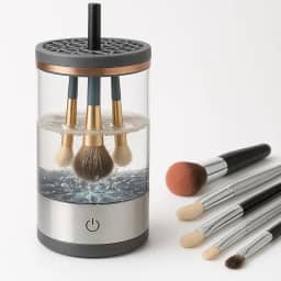 Limpador de Pincéis de Maquiagem Elétrico 3 em 1 Lava Seca e Armazena Automático USB Máquina Lavadora de Pincéis Esponjas Portátil Porta Pincéis Cosméticos