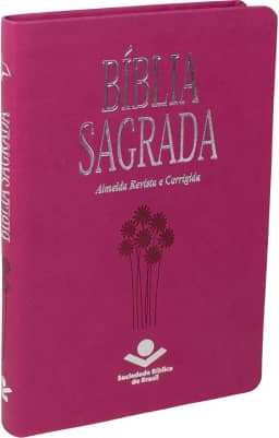 Bíblia Sagrada | SBB | Capa em couro sintético, pink: Almeida Revista e Corrigida (ARC)