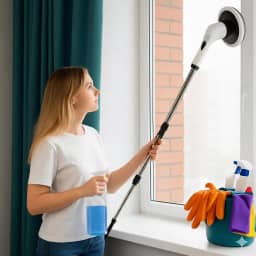 Mop Elétrico Giratório 9 em 1, Esfregão de Limpeza Sem Fio Recarregável Limpa Rejunte e Tira Limo do Box, para Limpeza Pesada de Banheiro, Cozinha, Piso, Azulejo, Teto e Carro Adeus Cansaço