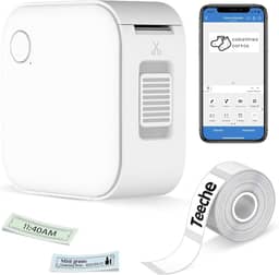 Impressora Térmica Portátil de Etiquetas, Bluetooth, com Rolo de Etiqueta Adesiva, para Casa e Escritório