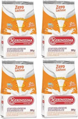 Combo 4 Un Leite em pó Zero Lactose integral instantâneo La Sereníssima 300g