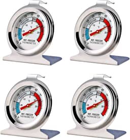 4 Pack Refrigerator Freezer Thermometer Large Dial Thermometer