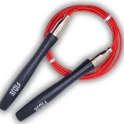 Corda de Pular Speed Rope Profissional para Double e Triple Under com Rolamentos e Cabo de Aço, 2 Cabos Inclusos, Ajuste Comprimento em Segundos com Autotravamento, Manoplas Anatômicas Alumínio, Fidje Sports