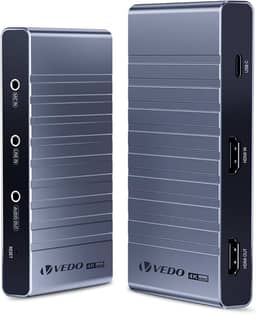 VEDO Placa de Captura de Vídeo de Canal Duplo, Captura 4K 60Hz HDR e Saída Loop, Taxa de Atualização de 240Hz, Formato RGB24,Plug-and-Play para Jogos e Transmissões ao Vivo,Compatível com PC/Console