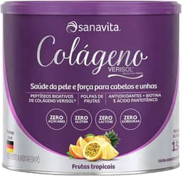 Sanavita Colágeno Hidrolisado Verisol - Pele e Cabelos - Frutas Tropicais - 150g