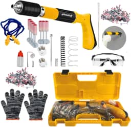 Pistola de Fixação Finca Pino Prego Grampo Ação Direta Pistola Finca Pinos 220 rebites Maleta kit Segurança