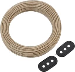 Corda Para Varal de 20m em Aço Encapado Super Resistente | Fio de Varal Antiferrugem com Acabamento Plástico e Suportes de Fixação