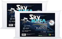 Nap Kit 2 peças Travesseiro Nasa Sky Viscoelástico Altura 10cm Visco D40 Premium Capa 100% algodão para fronhas 50x70cm - Branco