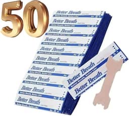 Better Breath Tiras Nasais, Dilatador Nasal, Pacote com 50 Unidades Respire Melhor (Tam. Grande: 66x19MM)