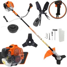 Roçadeira Lateral Vulcan Vr520h 2 Tempos 52cc 2,5hp À Gasolina Para Trabalho Pesado + Lâmina 3 Pontas e Carretel