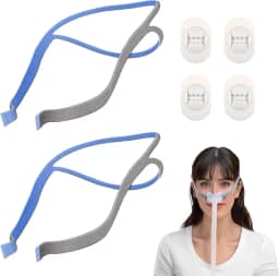 Pacote Com 2 Unidades De Almofadas Nasais Resmed Airfit P10 Para Máscara Cpap, Alça Reposição Capacete, Design Macio E Elástico, Comprimento Ajustável Um Sono Confortável, Compatível