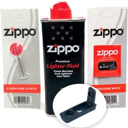 Kit Genuine Para Isqueiro Clássico com Fluido, Pedra (6), Pavio e Vedação Anti evaporação