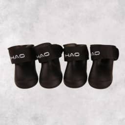 Bota de Silicone PRETA para Cachorro Botinha para Patas Antiderrapante Impermeável Protetor Pet com 4 Unidades (L)