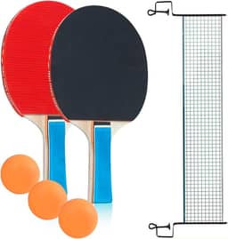 Kit Ping Pong Com 2 Raquete 3 Bolas E Rede Tênis De Mesa