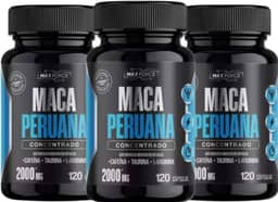 Maca Peruana 2000mg 120 Cápsulas Composta Com L - Argina, Taurina e Cafeína Para Musculação e Fitness MAXFORCE 3 Potes