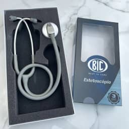 Estetoscópio Adulto Unisson Standard Cinza BIC ES1124 - Ideal para Estudantes Enfermagem e Veterinária