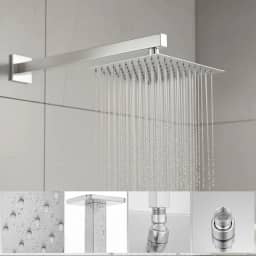 Ducha Externa Piscina Jardim Inox Quadrada 30x30 Cromada