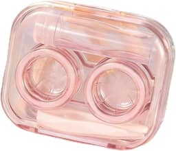 Conjunto de 2 capas de lentes de contato, itens essenciais de viagem com kit de ferramentas de remoção e frasco de solução, caixa de armazenamento de lentes de contato transparente (estilo 1)