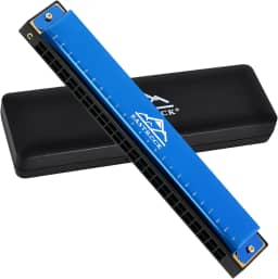 EastRock Gaita Blues com 24 furos C chave com estojo, harpa de órgão de boca, gaita diatônica para iniciantes