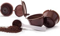 2 copos de filtro de café reutilizáveis – cápsulas de café recarregáveis para cafeteiras, marrom