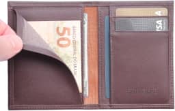 Carteira Masculina Vertical Slim Porta Cartões CNH RG (Marrom)