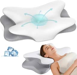 Travesseiro de pescoço cervical, almofadas de espuma viscoelástica para alívio da dor, travesseiro ergonômico para dor no ombro, travesseiro ortopédico, travesseiro de cama para dormir, costas e