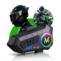 Fone de Ouvido Bluetooth RGB para Capacete de Moto, Comunicador Intercomunicador Sem Fio, Headset com Iluminação