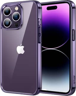 JETech Capa para iPhone 14 Pro 6,1 Polegadas, Case Protetora de Telefone à Prova de Choque Não-Amarelecimento, Capinha Parte Traseira Transparente Anti-Riscos (Roxo Profundo)
