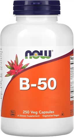 NOW Foods Vitamina B 50mg Complex B 250 Veg Cáps Importado