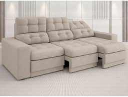 Sofá 3 Lugares Assento Retrátil e Reclinável Jobim-legacy Sofas - Areia